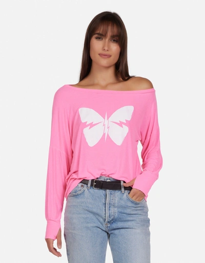 Shop Lauren Moshi X Krista X Lightning Butterfly In Neon Pink