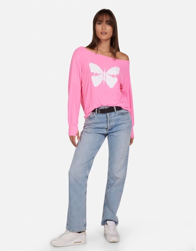 Shop Lauren Moshi X Krista X Lightning Butterfly In Neon Pink