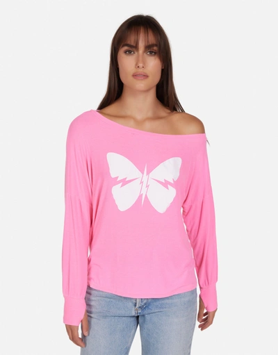 Shop Lauren Moshi X Krista X Lightning Butterfly In Neon Pink