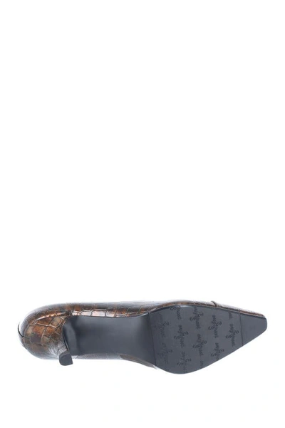 Easy Street Chiffon Pointed Toe Pump In Bronze Patent Croco