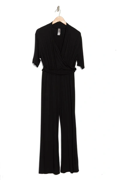 Shop Go Couture Surplice Neck Jumpsuit In Black
