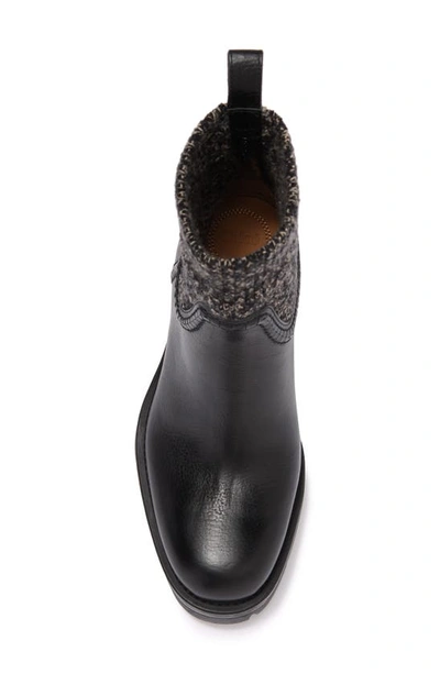 Shop Chloé Neva Knit Lug Ankle Boot In Black