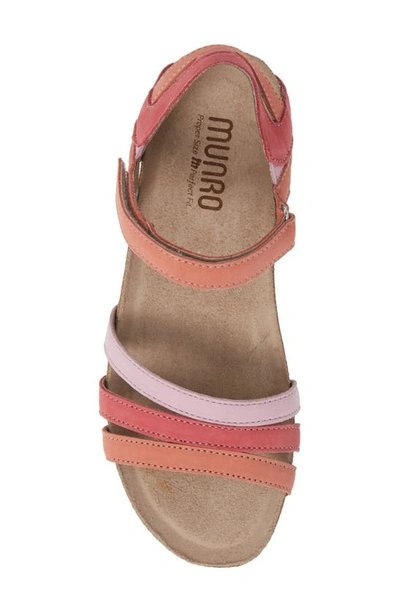 Shop Munro Summer Sandal In Sherbet Combo Nubuck Leather