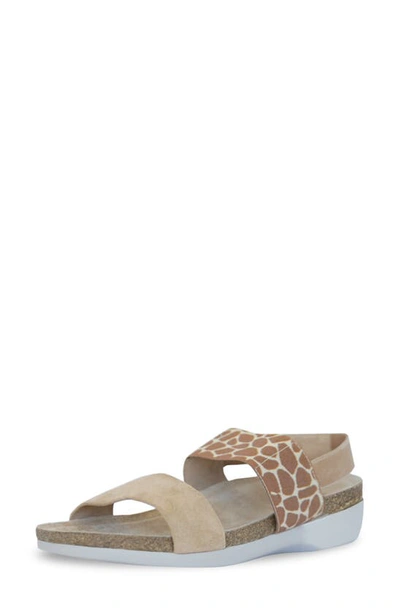 Shop Munro Pisces Sandal In Sand Giraffe Suede