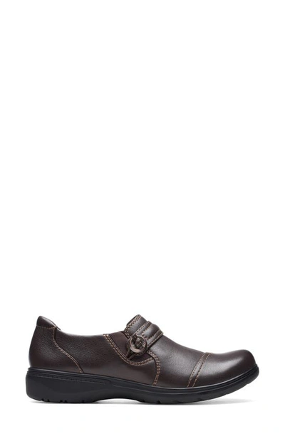 Shop Clarks Carleigh Pearl Slip-on Shoe In Dark Brown Leather