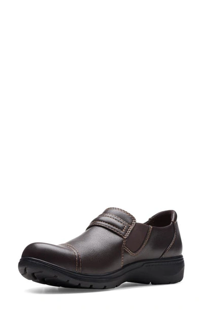 Shop Clarks ® Carleigh Pearl Slip-on Shoe In Dark Brown Leather