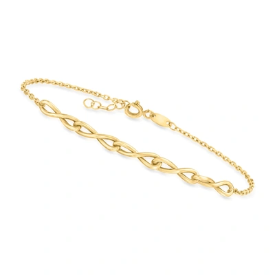 Shop Canaria Fine Jewelry Canaria 10kt Yellow Gold Twisted Infinity-link Bracelet In Multi