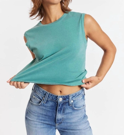 Shop Amo Sleeveless Babe Tee In Teal In Blue