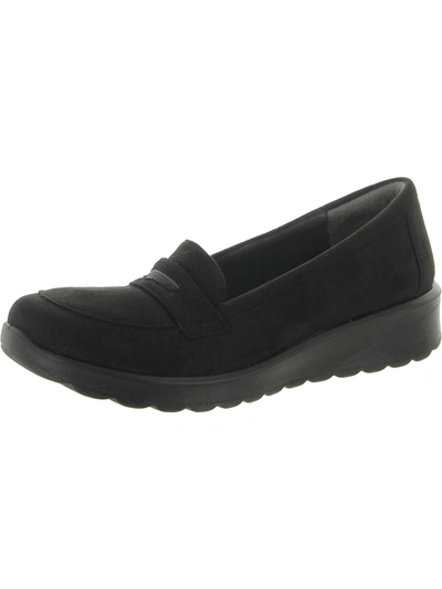Shop Bzees Gamma Womens Microfiber Platform Loafers In Black