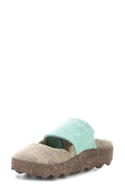 Shop Asportuguesas By Fly London Canu Mule In Taupe/ Green Felt