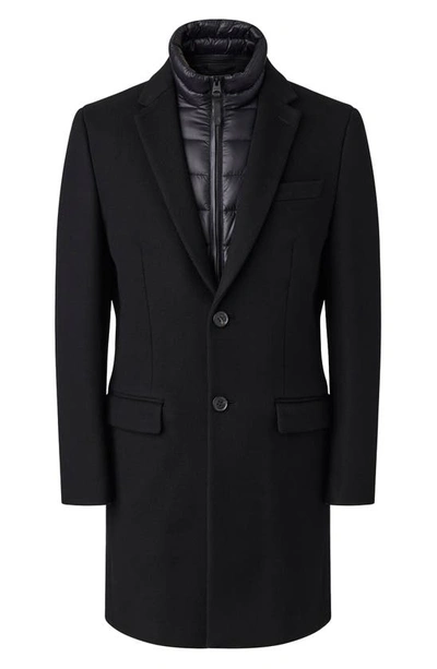 Shop Mackage Skai-z Wool Blend Coat With Removable Down Bib In Black