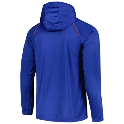 Shop Starter Royal Denver Broncos Gridiron Classics Throwback Raglan Long Sleeve Hooded T-shirt