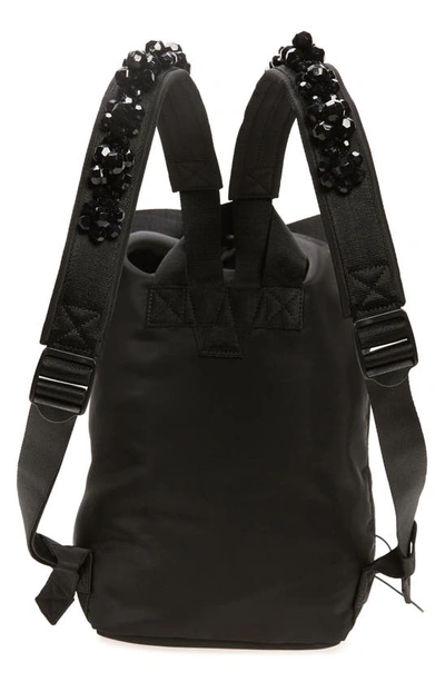 Shop Simone Rocha Sporty Crystal Embellished Lace-up Military Backpack In Black/ Jet