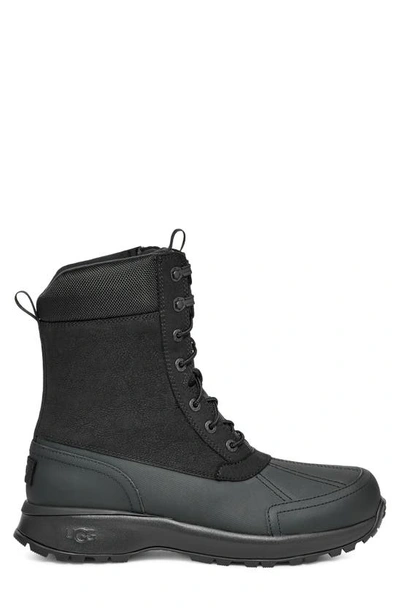 Shop Ugg Emmett Waterproof Lace-up Duck Boot In Black