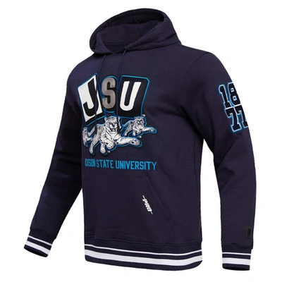 Shop Pro Standard Navy Jackson State Tigers Homecoming Ribbed Fleece Pullover Hoodie