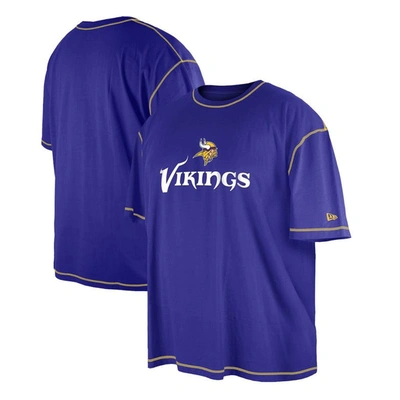 Shop New Era Purple Minnesota Vikings Third Down Big & Tall Puff Print T-shirt