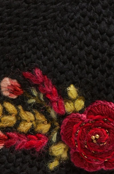 French Knot Josephine Wool Cloche In Black