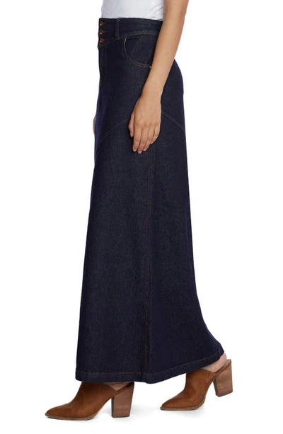 Wash Lab Denim Pieced Denim Maxi Skirt In Raw Denim