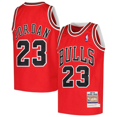 (M) Chicago Bulls #23 Michael Jordan Hardwood Classic Jersey Red