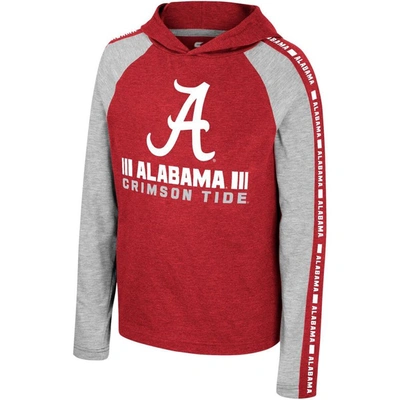 Shop Colosseum Youth  Crimson Alabama Crimson Tide Ned Raglan Long Sleeve Hooded T-shirt