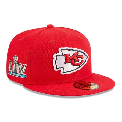 New Era Red Kansas City Chiefs  Main Patch 59fifty Fitted Hat In Red