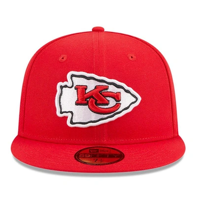 New Era Red Kansas City Chiefs  Main Patch 59fifty Fitted Hat In Red