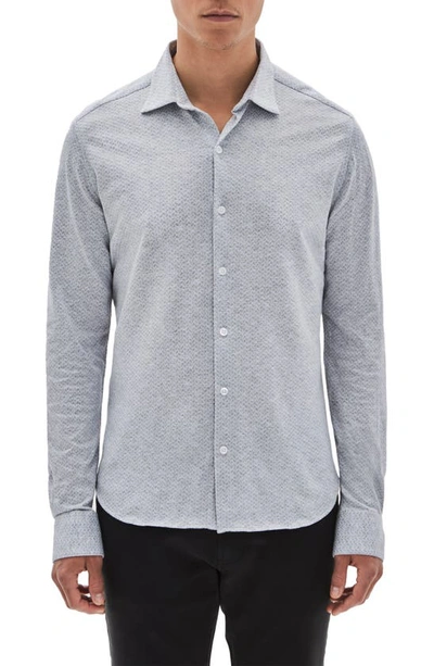 Shop Robert Barakett Pambrun Knit Button-up Shirt In Grey