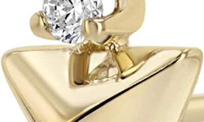 Zoë Chicco Small Diamond Triangle Single Stud Earring In 14k Yellow Gold