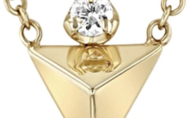 Zoë Chicco 14k Gold Diamond Pyramid Pendant Necklace In 14k Yellow Gold