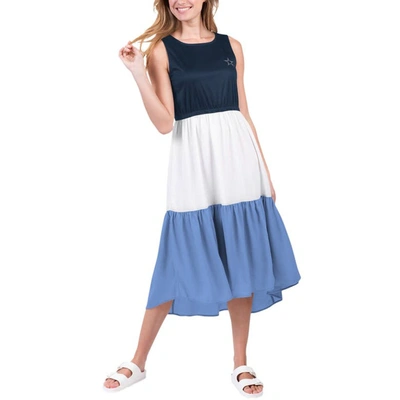 Shop G-iii 4her By Carl Banks Navy/white/royal Dallas Cowboys 12th Inning Colorblock Dress