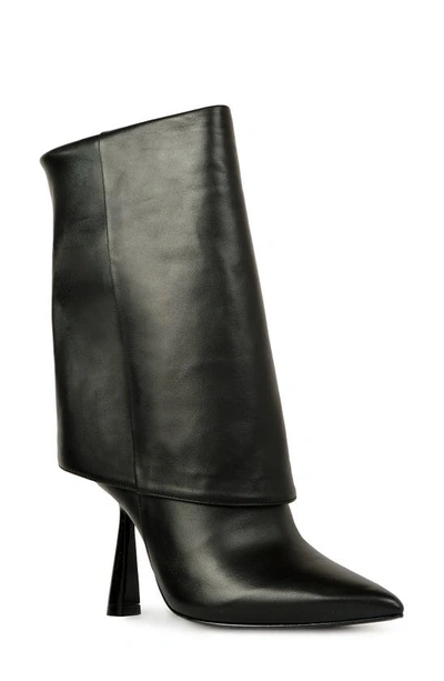 Shop Black Suede Studio Cecille Bootie In Black Buffed Calf