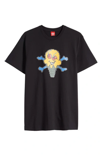 Shop Icecream Pixel Cotton Graphic T-shirt In Black