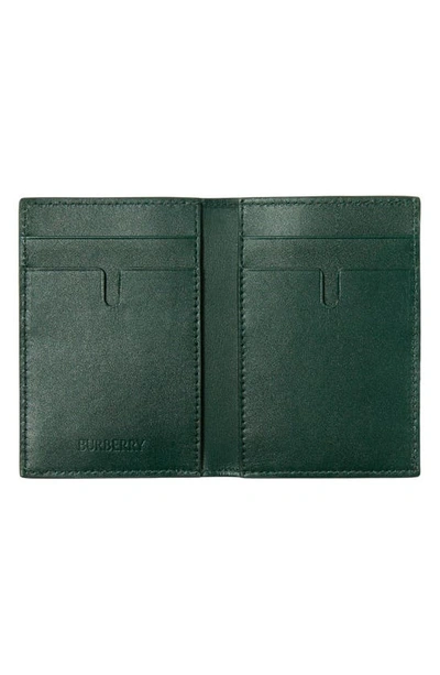 Shop Burberry Bateman Check Embossed Leather Bifold Wallet In Vine