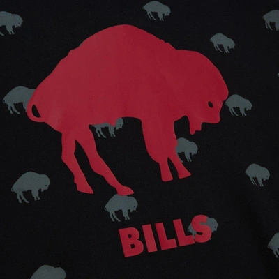 Shop Mitchell & Ness Black Buffalo Bills Allover Print Fleece Pullover Hoodie