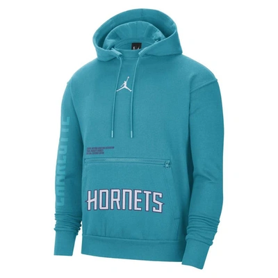Shop Jordan Brand Teal Charlotte Hornets Courtside Statement Edition Pullover Hoodie