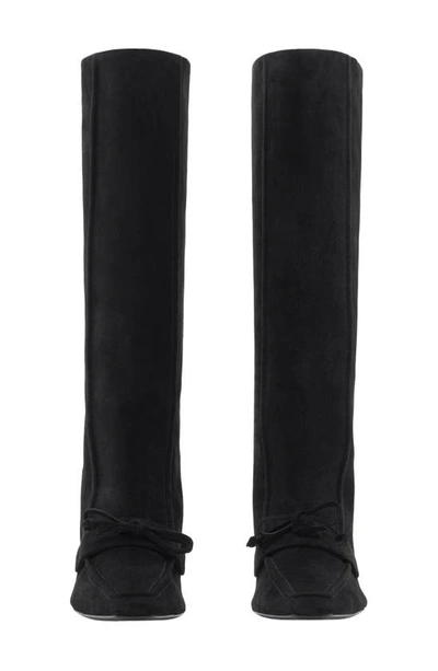 Shop Burberry Storm Tall Suede Boot In Black