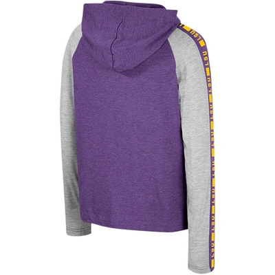 Shop Colosseum Youth  Purple Lsu Tigers Ned Raglan Long Sleeve Hooded T-shirt