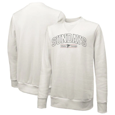 Shop Majestic Unisex  Threads  White Atlanta Falcons Sundays Block Letter Crewneck Pullover Sweatshirt