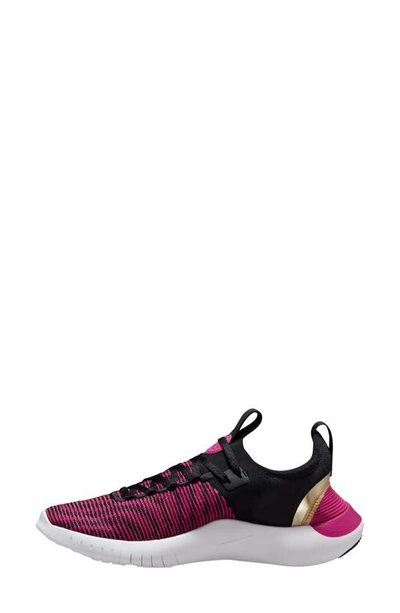 Shop Nike Free Run Flyknit Next Nature Running Shoe In Black/ Gold/ Pink