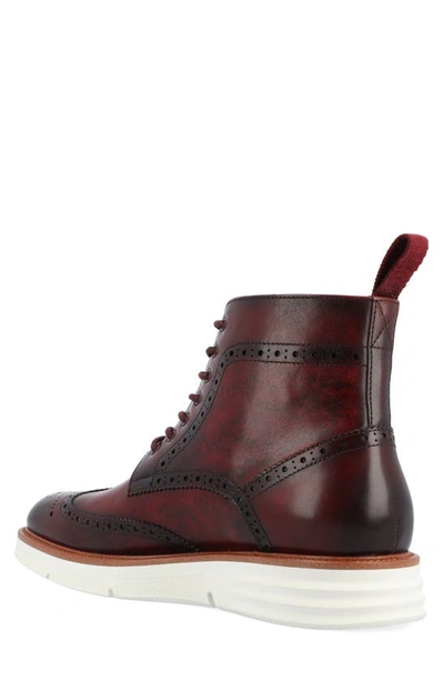 Taft 365 Leather Wingtip Boot In Oxblood