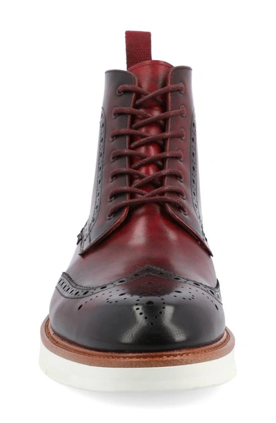 Taft 365 Leather Wingtip Boot In Oxblood
