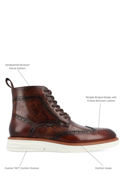 Taft 365 Leather Wingtip Boot In Oxblood