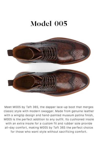 Taft 365 Leather Wingtip Boot In Oxblood