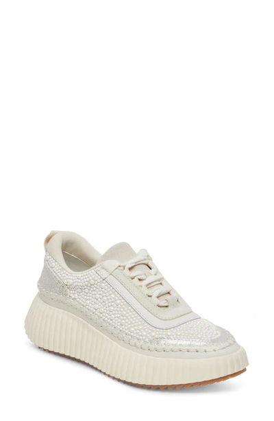 Shop Dolce Vita Dolen Imitation Pearl Sneaker In Vanilla Pearls