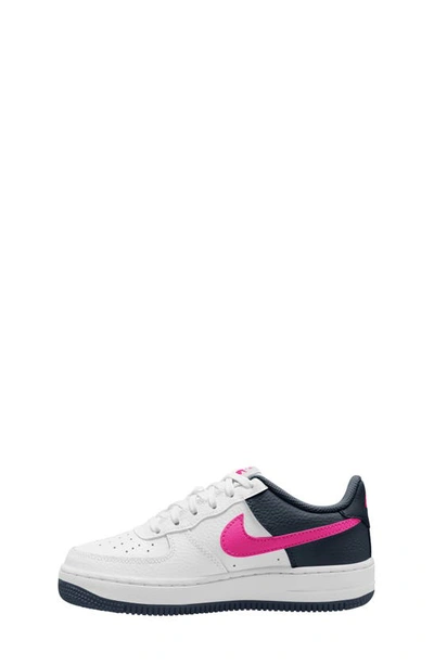 Shop Nike Kids' Air Force 1 Sneaker In White/ Pink/ Dark Obsidian