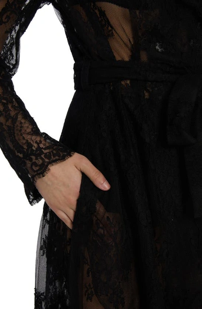 Shop Dolce & Gabbana Dolce&gabbana Sheer Lace Trench Coat In Black