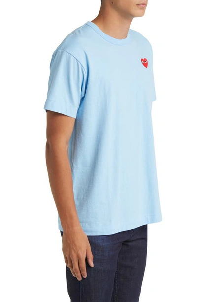 Shop Comme Des Garçons Play Play Appliqué T-shirt In Blue