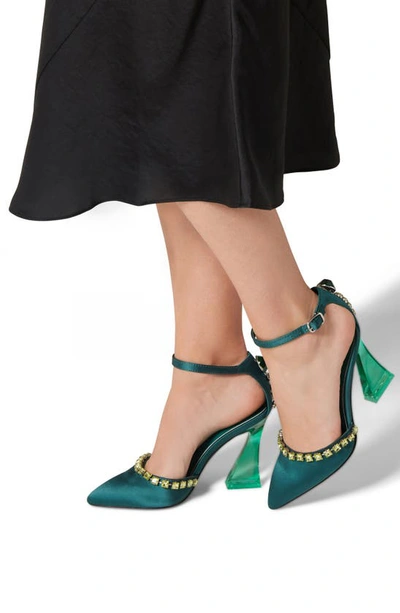 Shop Katy Perry The Lookerr Ankle Strap Pointed Toe Pump In Serene Green