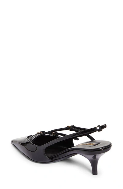 Miu Miu Patent Leather Slingback Pumps With Straps In Black