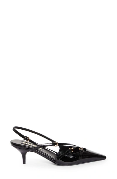 Shop Miu Miu Kitten Heel Slingback Pump In Black